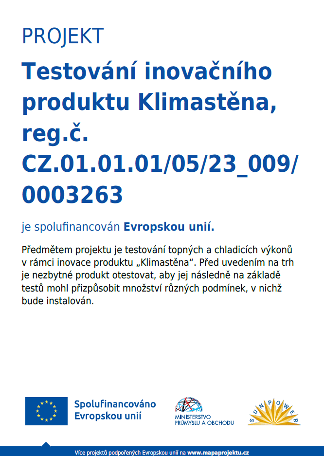 Testování inovačního produktu Klimastěna 2.0