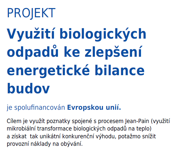 Využití biologických odpadů ke zlepšení energetické bilance budov