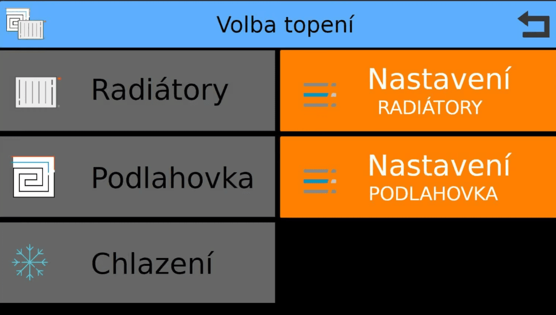 Webové rozhraní dálkového řízení vytápění